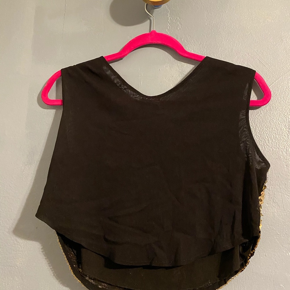 Hot & Delicious Butterfly Sequin Crop Tank Top - Picture 2 of 3